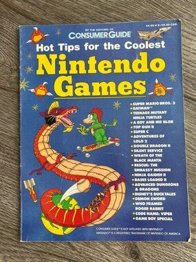 VINTAGE 90s Hot Tips for Nintendo Games consumer guide ninja turtles, Batman